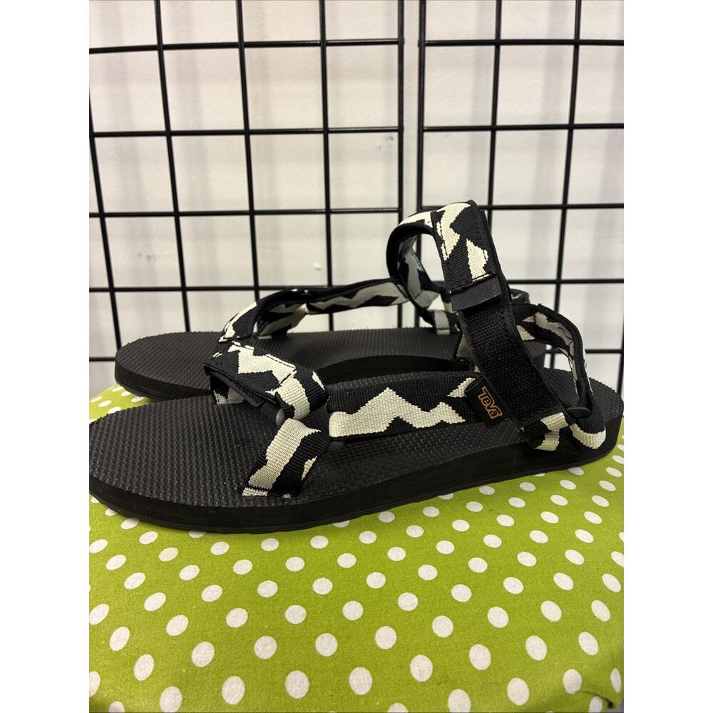 Teva Original Universal Sandals Women’s Size 10 Black White Strap
